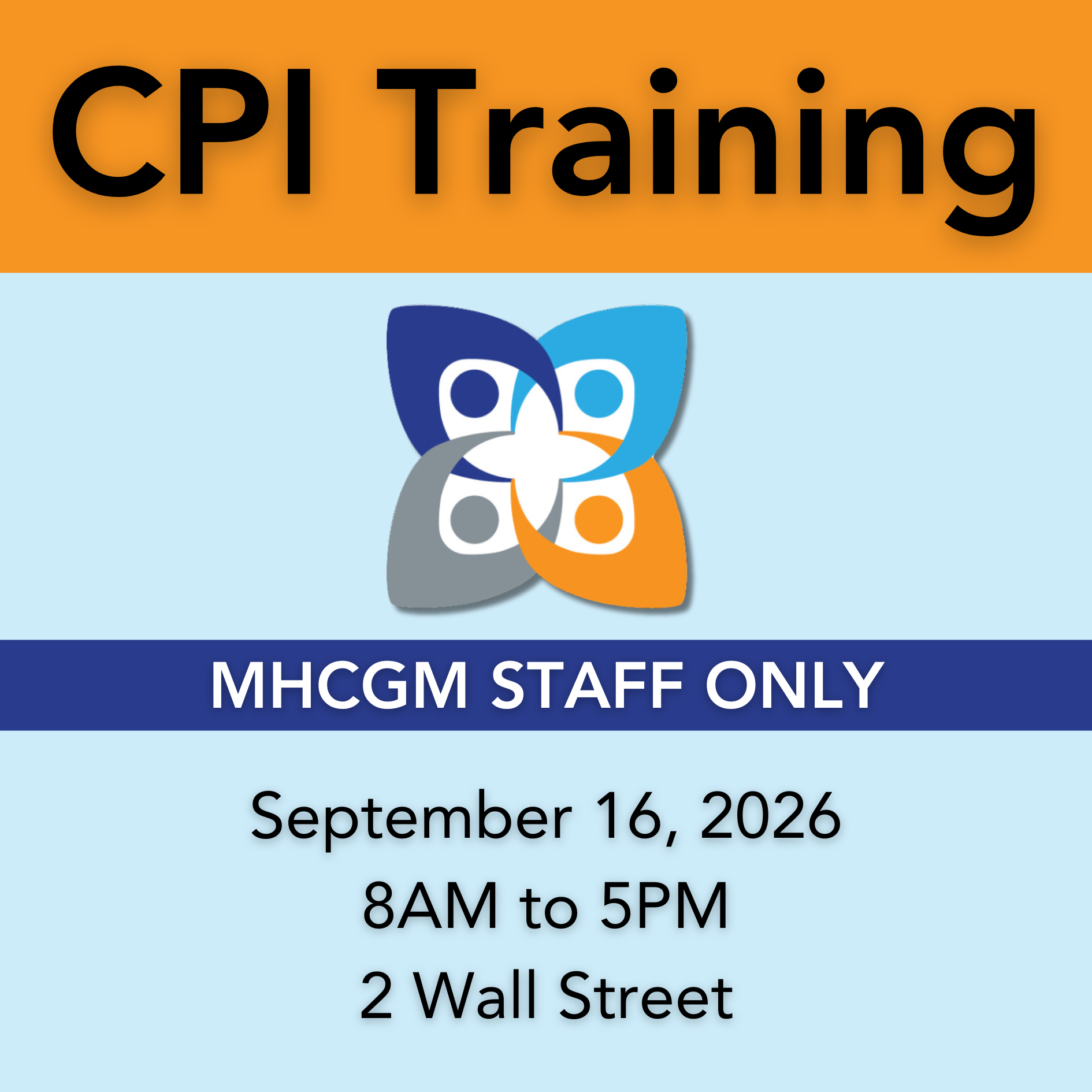 CPI Training-MHCGM STAFF ONLY-9/16/26 - The Mental Health Center